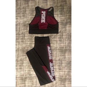 VS Pink Matching Sports Bra and Legging Set